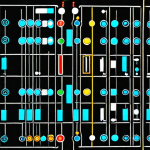 **Logic Gates:** A vibrant, colorful illustration showcasing various logic gate symbols (AND, OR, NOT, XOR) interconnected with glowing lines, forming a complex circuit on a dark background. Emphasis on the visual representation of digital logic concepts.